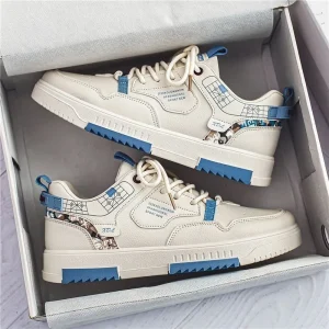 Men’s Casual and Fashionable Skateboard Shoes with Anti slip Sole White Men’s Sports Shoes