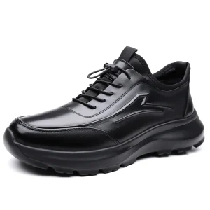 Men’s Chunky Platform Sneakers Lace Up Casual Walking Shoes with Non Slip Sole