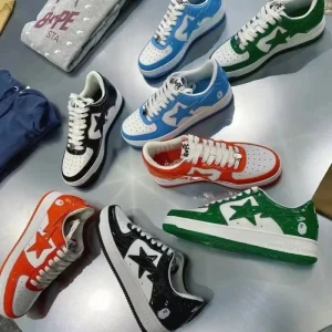 Men’s Classic Ape Star Printed Camouflage Sneakers Sport Casual Shoes for Summer and Autumn Fashion