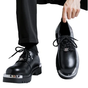 Men’s Comfortable Lace Up Business Dress Shoes Plus Sizes Platform Party Shoes for Men