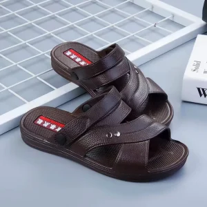 Men’s Comfortable PVC Outdoor Beach Sandal Shoes Custom Logo Waterproof Soft Casual Sandals