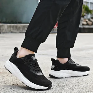 Men’s Cross Border Plus Size Fitness Sneakers Breathable White Walking Style Shoes Wide Lasting Shock Absorption Rebound