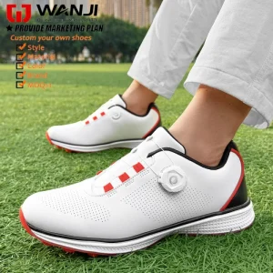 Men’s Custom-made Fashionable Golf Shoes with Swivel Buttons and Large-sized Sports Shoes