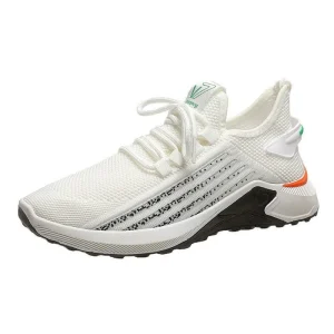 Men’s Daily Wear Lace-Up Mesh Sneakers Comfortable Breathable Court Style Height Increasing Lighted for Spring Summer Autumn