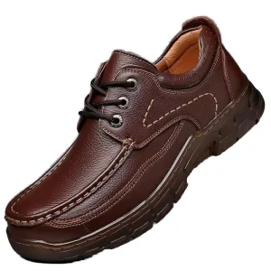 Men’s Derby Dress Uniform Oxford Shoes Low-top Lace-up Comfort Fashion Outdoor Genuine Cow Leather Business Oversize Plus Size