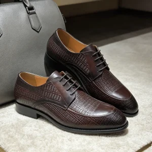 Men’s Derby Shoes Genuine Leather Dress Shoes Men for Anti slip Rubber Sole and Breathable Lining Party High Quality Footwear