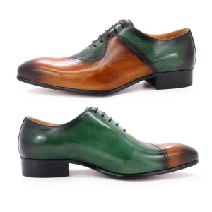 Men’s Dress Leather Shoes Lace Up Mix Colour Formal Oxford Wedding Party Office Shoes