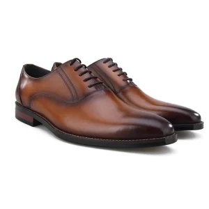 Men’s Dress Shoes Comfortable Brown Cowhide Leather Waterproof Casual Business Style for Autumn