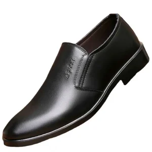 Men’s Dress Shoes Height Increasing Wear Resistant Thick Sole Waterproof Leather Surface Dress Shoes Mens Shoes