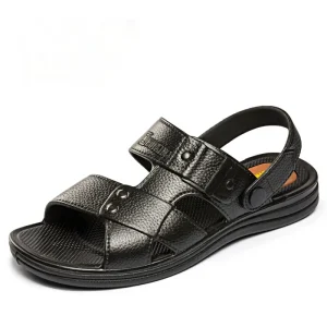 Men’s Dual-Purpose Beef Tendon Bottom Sandals Factory New Breathable Waterproof Beach Shoes with Printed Feature