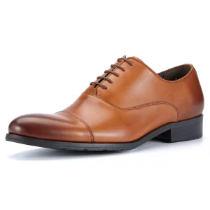 Men’s Durable Oxford Dress Shoes for Business Genuine Leather with Anti-Slippery Feature and Rubber Insole