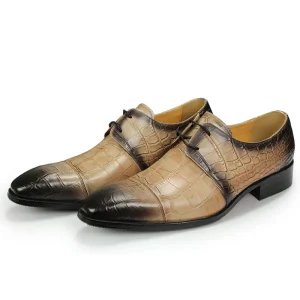 Men’s Elegant Classic Derby Shoes New Arrival Genuine Leather Business Office Casual Footwear Lace Up Rubber Breathable Bottom