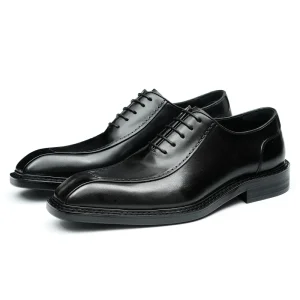 Men’s Elegant Formal Shoes Classic Luxury Style Wedding Shoes for Groom Fashionable Comfortable Square Toe Height Increasing