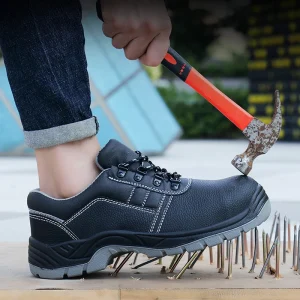 Men’s Factory Safety Shoes Breathable Waterproof Fabric Lightweight Non-slip Winter Work Steel Toe Protective Shoes
