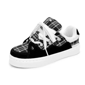 Men’s Fashion Casual Bread Shoes Black and White Casual Skate Sneakers