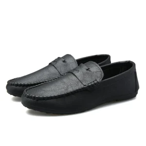 Men’s Fashion Leather Loafers Breathable Driving Shoes with Beads Comfortable Stylish
