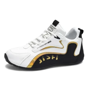 Men’s Fashion Sports Design Casual Shoes Large Size Waterproof Soft PU Upper with Rubber Sole for Casual Walking and Running