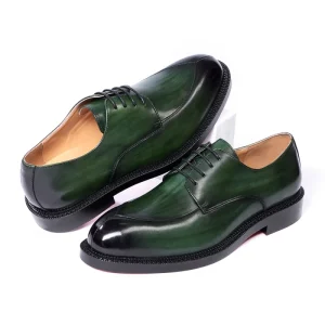Men’s Fashion Trend Classic Genuine Leather Business Shoes with Red Sole Formal All Season for Office Career Wedding Use