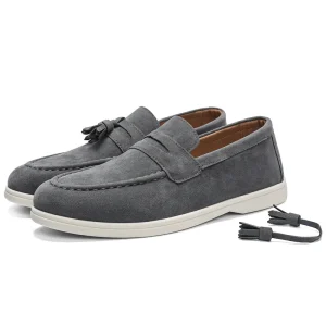 Men’s Flat Heel Flat Loafers Round Toe Casual Shoes for Work Holidays Formal Dress Shoes