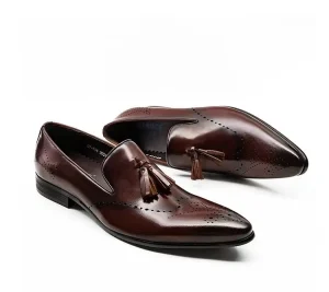Men’s Formal Dress Shoes Business Genuine Leather Casual Fashion Breathable Wedding Shoes