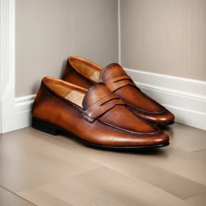 Men’s Handmade Genuine Leather Loafers Slip-on Dress Shoes