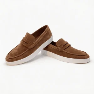 Men’s Handmade Suede Upper Comfort Loafers Business Casual Shoes for All Seasons
