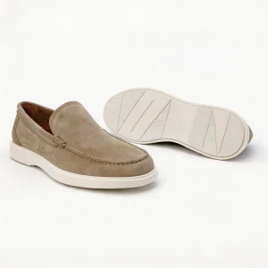 Men’s Handmade Suede Upper Leather Loafers Comfortable Business Casual Shoes for All Seasons
