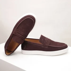 Men’s Head Loafers Slip-On All Seasons Genuine Leather Breathable Suede Leather Frosted Lazy Shoes Soft Sole Casual Anti-Slip