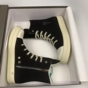 Men’s High-Top Shoes Outdoor Casual Sporty Canvas Lace-Up Rubber Sole All Seasons Walking Shoes
