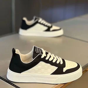 Men’s High Top Sports Sneakers Thick Sole Casual Board Shoes Breathable White