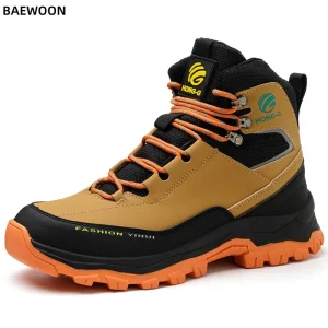 Men’s Hiking Safety Shoes With Steel Toe Cap Anti Smashing Anti Piercing Anti Splashing Anti Slip Work Shoes