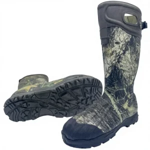 Men’s Hunting Boots All Seasons Warm Thickened Cow Brown High Barrel Waterproof Outdoor Non-Slip Wear-Resistant Rubber Cotton