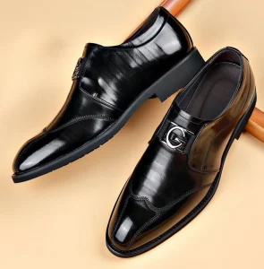 Men’s Italian Leather Oxford Shoes Comfortable Business Casual Flat Loafers for Wedding Parties and Autumn Seasons