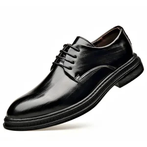 Men’s Leather Business Formal Dress Shoes with Soft Leather Soles and Pointed Toes Suitable for Groom’s Suit