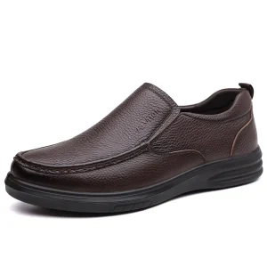 Men’s Leather Formal Dress Shoes Slip-On Black