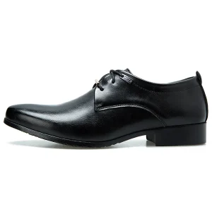 Men’s Leather Pointed Toe Lightweight Formal Dress Shoes with EVA Midsole and Rubber Outsole