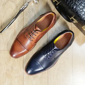 Men’s Leather Shoes for Suit Trending Lace up Men’s Formal Leather Shoes Fashion Party Wedding Shoes