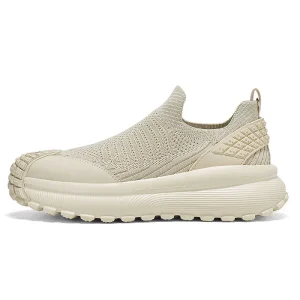 Men’s Lightweight Knitted Mesh Sneakers Breathable Slip On Multi Functional Sports Casual Thick Soled Walking Shoes