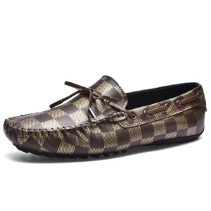 Men’s Loafers Boat Shoes Driving Shoes Moccasin Gommino Penny Loafer Flats Leather Low top Slip On Flat Heeled Pull On Handmade