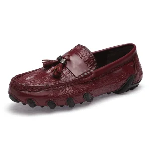 Men’s Loafers Driving Shoes Gommino Penny Loafer Flats Tassel Leather Low top Slip on Cotton Padded Warm Light Weight Winter