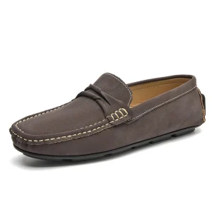 Men’s Loafers Driving Shoes Moccasin Gommino Penny Loafer Flats Faux Suede Nubuck Low-top Slip on Handmade Casual Size Big Size