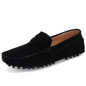 Men’s Loafers Gommino Driving Shoes Moccasins Penny Loafer Flats Faux Suede Flats Slip on Handmade Light Weight Flat Breathable