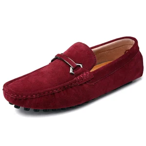Men’s Loafers Gommino Driving Shoes Moccasins Penny Loafer Flats Spring Low Top Faux Suede Slip On Casual Leisure Male Handmade