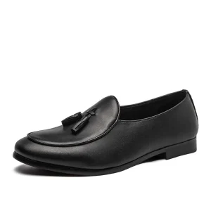 Men’s Loafers Leather Shoes Summer Flat Soft Leather Driving Shoes Slip-On