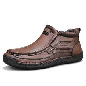 Men’s Loafers Outdoor Work & Safety Hiking & Trekking Backpacking Shoes Walking Trail Cross Country Mid Top Microfiber Handmade