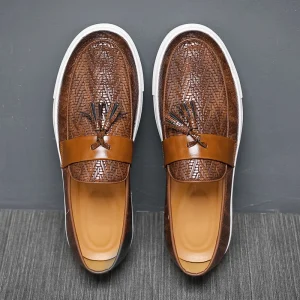 Men’s Loafers Slip On Breathable Light Weight Office & Career Walking Style PU Dress Shoes for Spring Summer Autumn 38 48