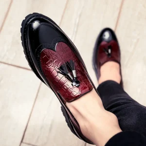 Mens Loafers Versatile Business Comfort Light Luxury British Style Multicolor Bright Surface With Thick Bottom Dress Shoes