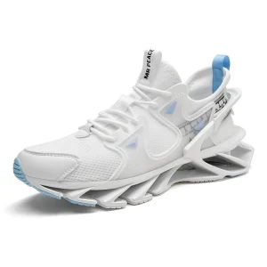 Men’s Mesh Breathable Running Shoes Lightweight Blade-Type Cushion Sneakers Anti-slip Wear-resistant Plus Sizes for Sports
