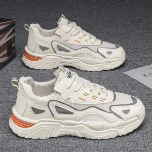 Men’s New Casual Running Sneakers Breathable Sports Shoes Versatile Student Mesh Upper Heighten Clunky Shoes