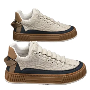 Men’s New Fashion Board Shoes with Thick Soles Heightened Walking for Spring Season Lazy Style
